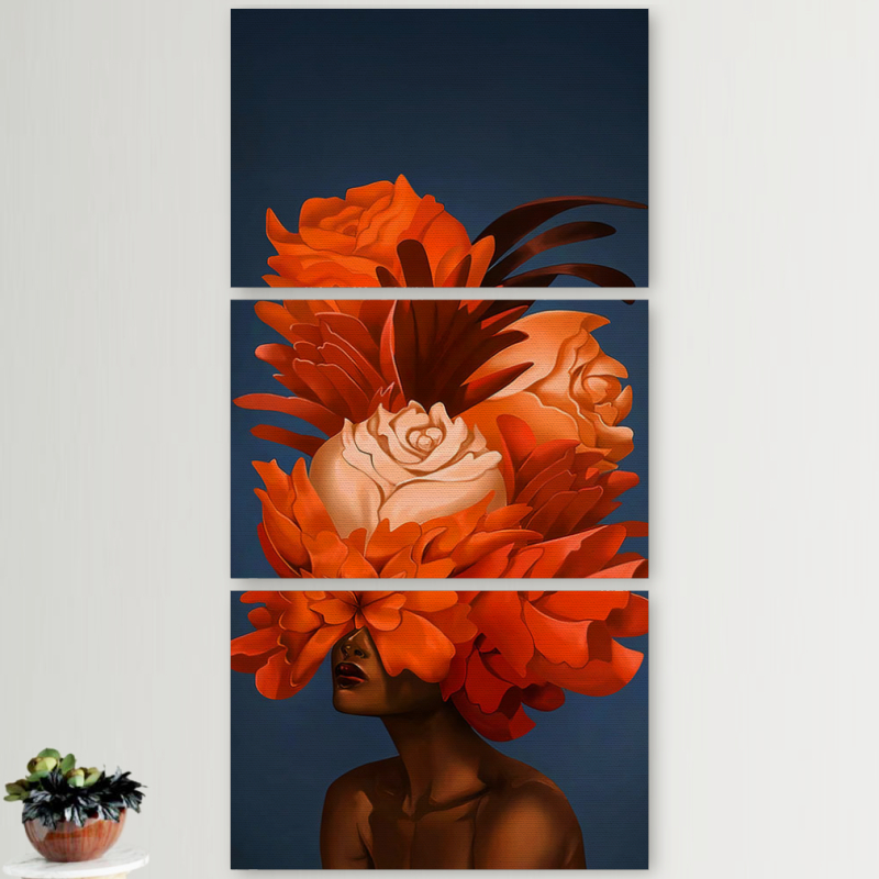 Модульные картины горизонтальные  60 на 40 3шт Exquisite Orange Flowers
