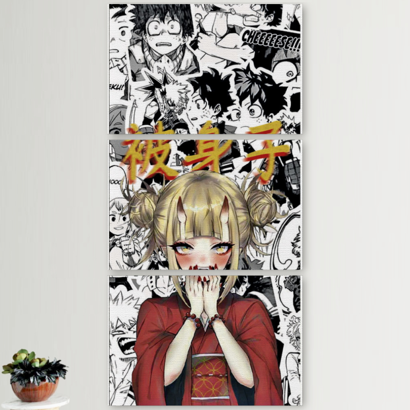 Модульные картины горизонтальные  60 на 40 3шт Himiko Toga - My Hero Academia