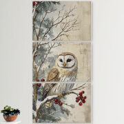 Модульные картины горизонтальные  60 на 40 3шт Christmas Owl
