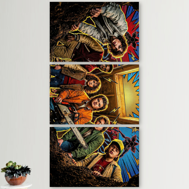 Модульные картины горизонтальные  60 на 40 3шт Stranger things