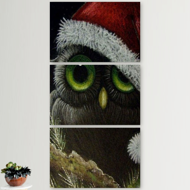 Модульные картины горизонтальные  60 на 40 3шт Christmas Owl