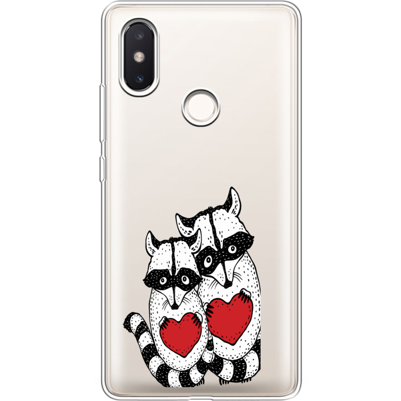 Прозрачный чехол Uprint Xiaomi Mi 8 SE Raccoons in love