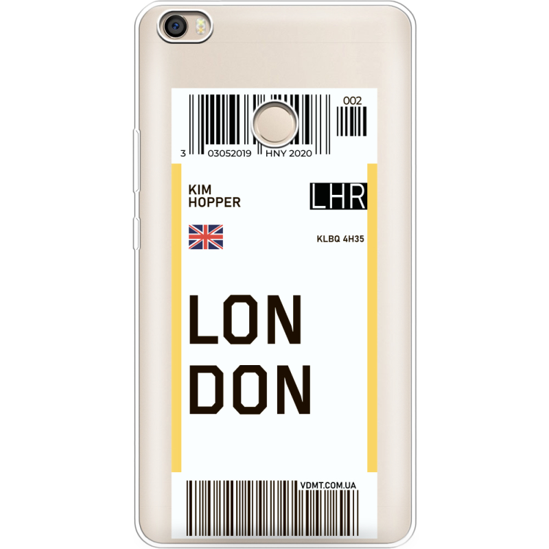 Прозрачный чехол Uprint Xiaomi Mi Max 2 Ticket London