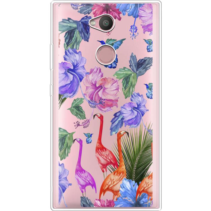 Прозрачный чехол Uprint Sony Xperia L2 H4311  Flamingo