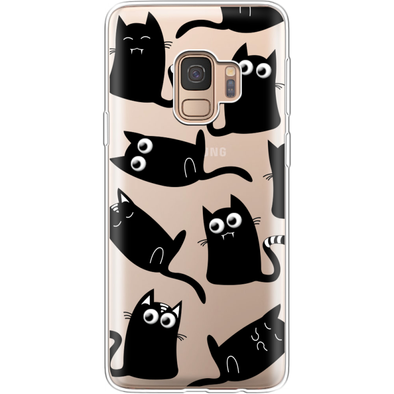 Прозрачный чехол Uprint Samsung G960 Galaxy S9 с 3D-глазками Black Kitty