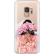 Прозрачный чехол Uprint Samsung G960 Galaxy S9 Девушка с Пионами