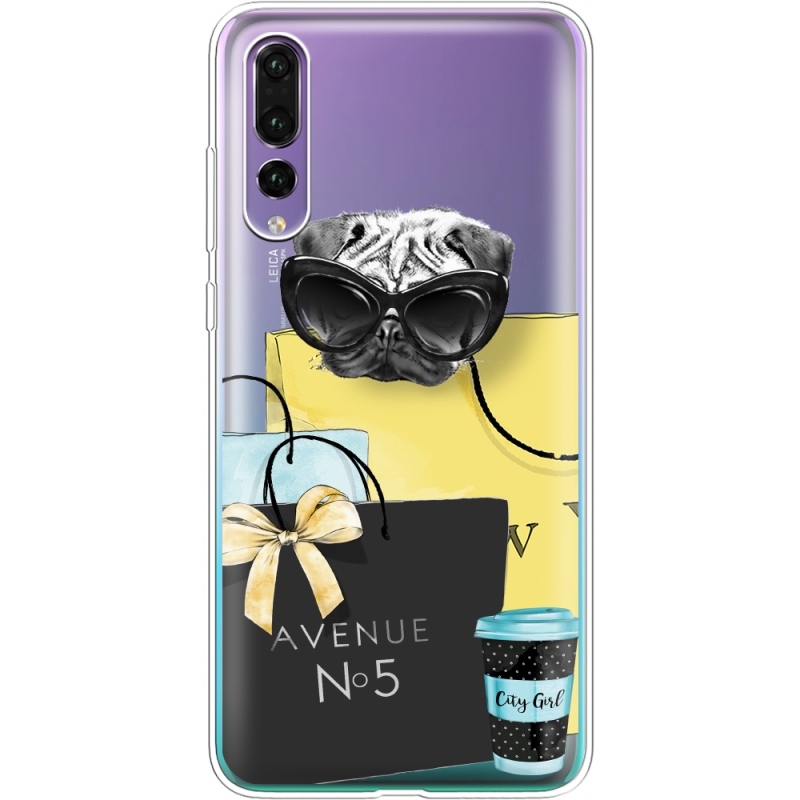 Прозрачный чехол Uprint Huawei P20 Pro Fashion Pug