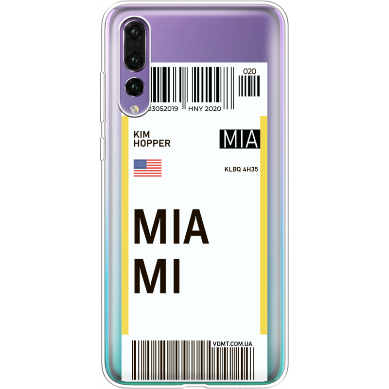 Прозрачный чехол Uprint Huawei P20 Pro Ticket Miami