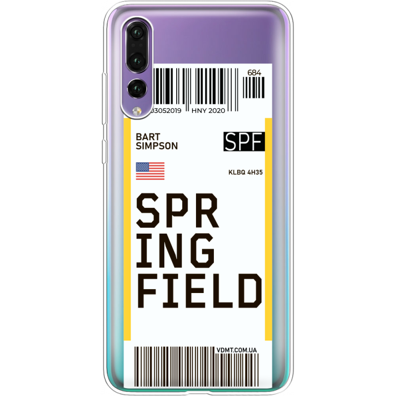 Прозрачный чехол Uprint Huawei P20 Pro Ticket Springfield