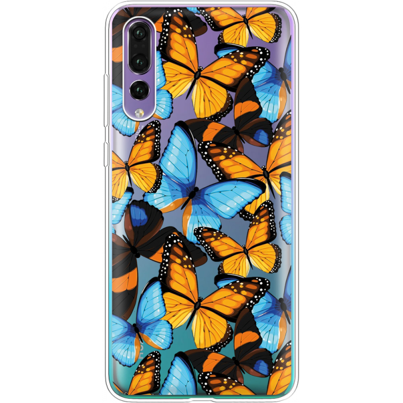 Прозрачный чехол Uprint Huawei P20 Pro Butterfly Morpho