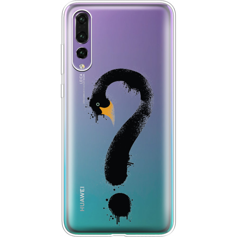 Прозрачный чехол Uprint Huawei P20 Pro Swan question