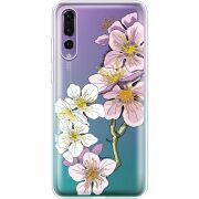 Прозрачный чехол Uprint Huawei P20 Pro Cherry Blossom
