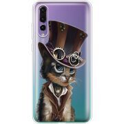 Прозрачный чехол Uprint Huawei P20 Pro Steampunk Cat