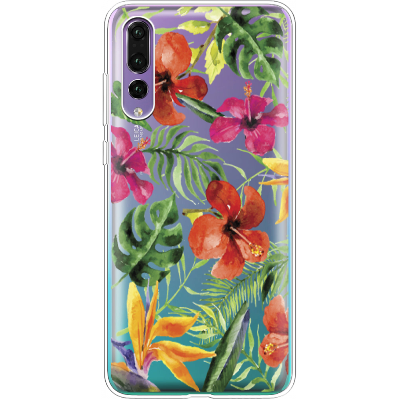 Прозрачный чехол Uprint Huawei P20 Pro Tropical Flowers
