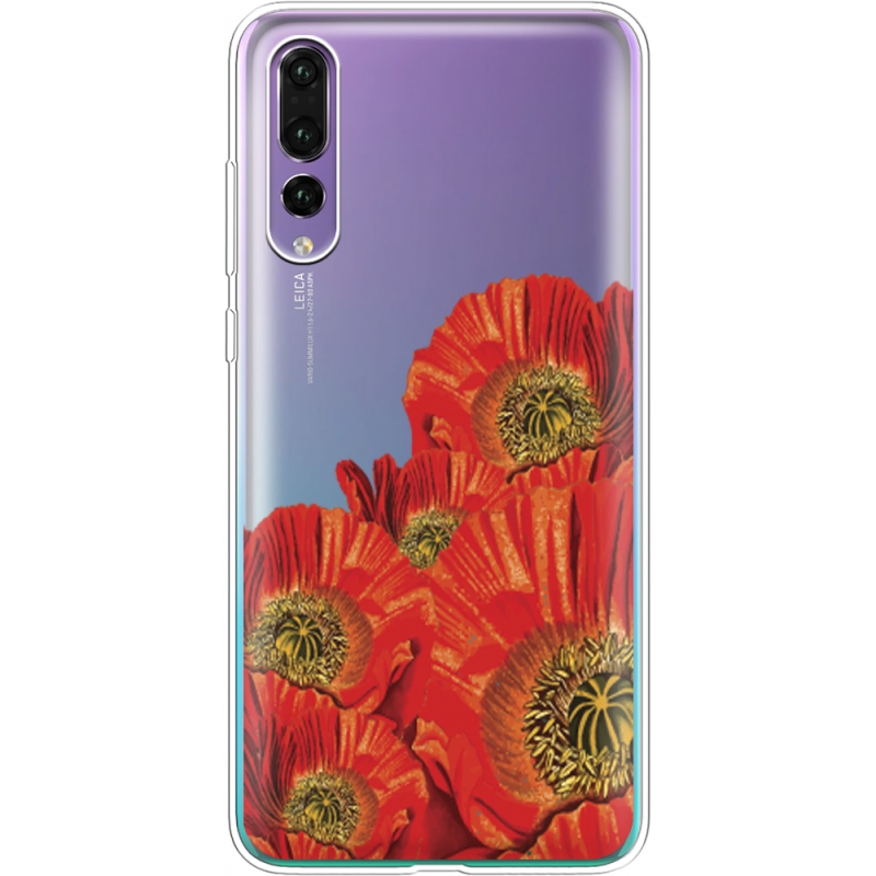 Прозрачный чехол Uprint Huawei P20 Pro Red Poppies