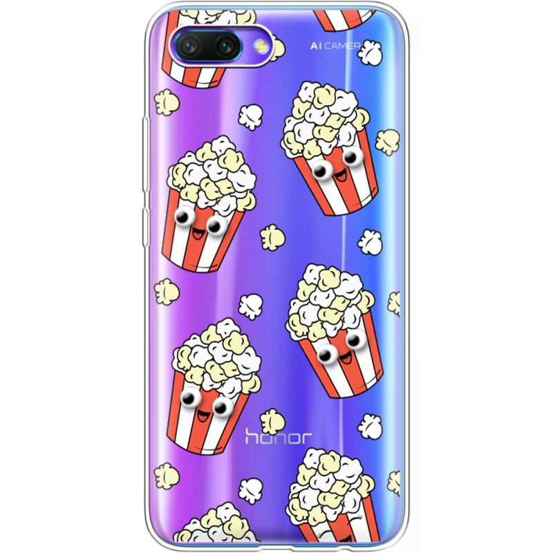 Прозрачный чехол Uprint Honor 10 с 3D-глазками Popcorn