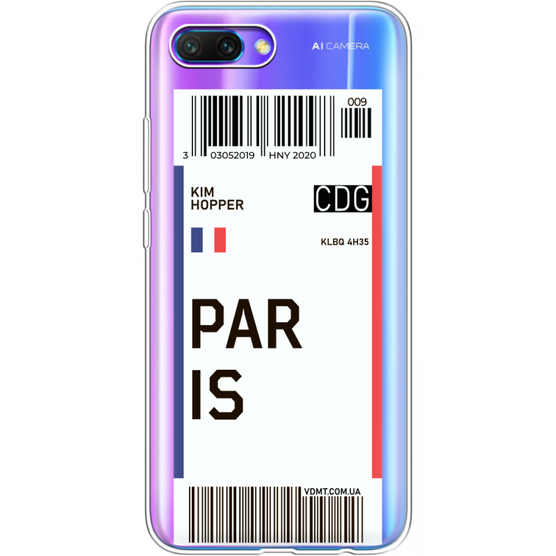 Прозрачный чехол Uprint Honor 10 Ticket Paris