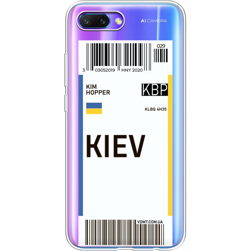 Прозрачный чехол Uprint Honor 10 Ticket Kiev