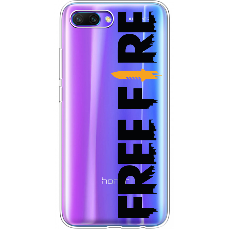 Прозрачный чехол Uprint Honor 10 Free Fire Black Logo