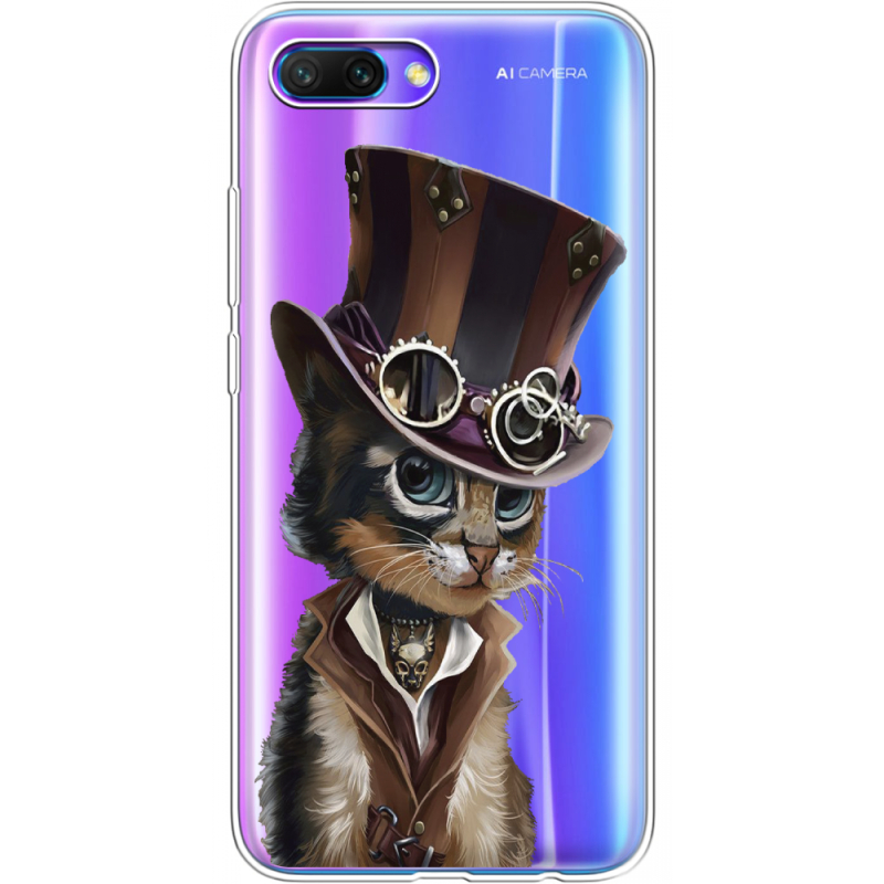 Прозрачный чехол Uprint Honor 10 Steampunk Cat