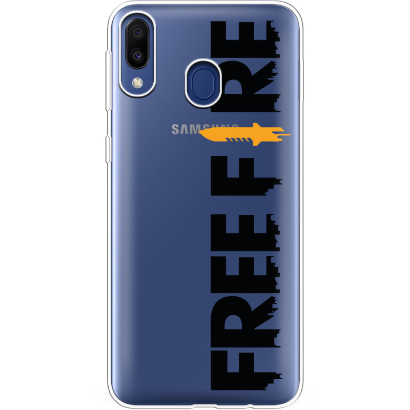 Прозрачный чехол Uprint Samsung M205 Galaxy M20 Free Fire Black Logo