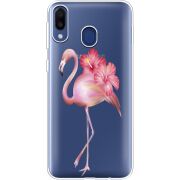 Прозрачный чехол Uprint Samsung M205 Galaxy M20 Floral Flamingo