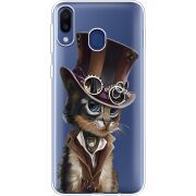 Прозрачный чехол Uprint Samsung M205 Galaxy M20 Steampunk Cat