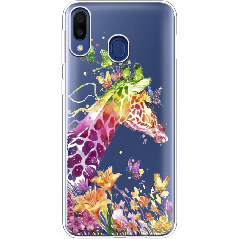 Прозрачный чехол Uprint Samsung M205 Galaxy M20 Colorful Giraffe