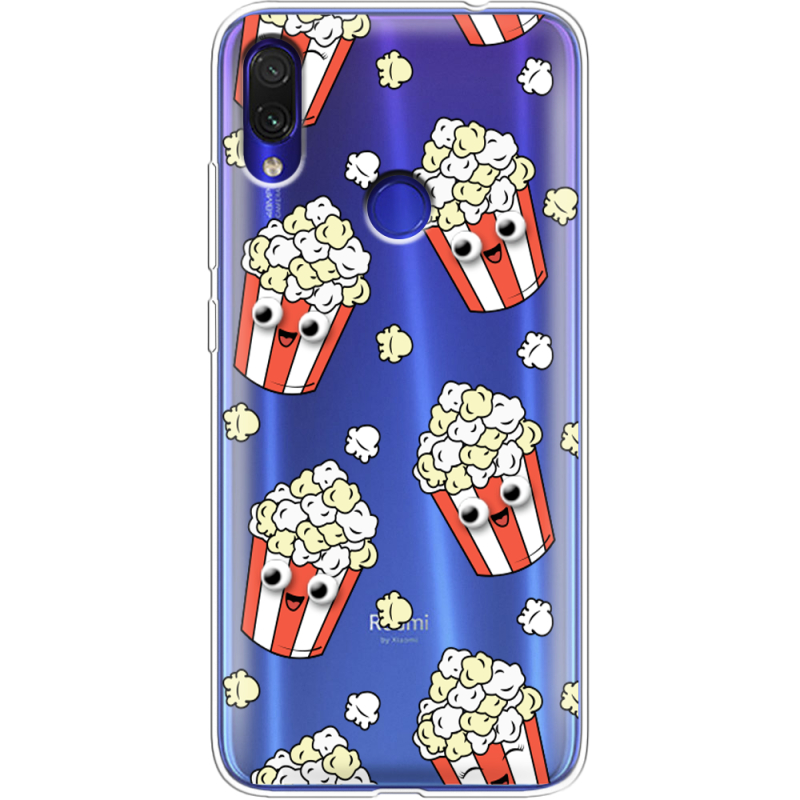 Прозрачный чехол Uprint Xiaomi Redmi Note 7 с 3D-глазками Popcorn