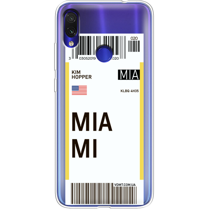 Прозрачный чехол Uprint Xiaomi Redmi Note 7 Ticket Miami