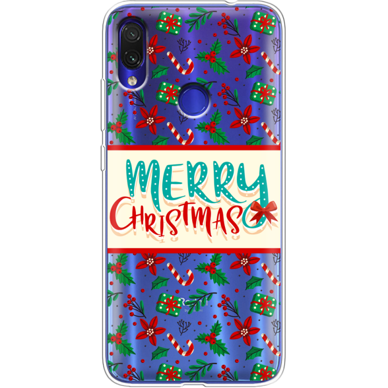 Прозрачный чехол Uprint Xiaomi Redmi Note 7 Vintage Christmas Pattern