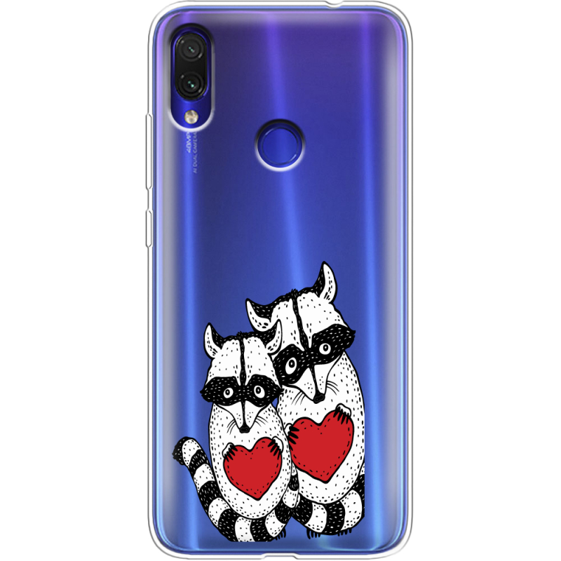 Прозрачный чехол Uprint Xiaomi Redmi Note 7 Raccoons in love