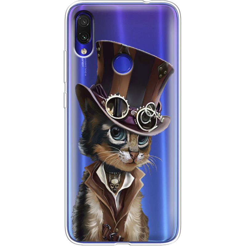 Прозрачный чехол Uprint Xiaomi Redmi Note 7 Steampunk Cat