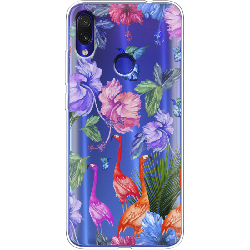 Прозрачный чехол Uprint Xiaomi Redmi Note 7 Flamingo