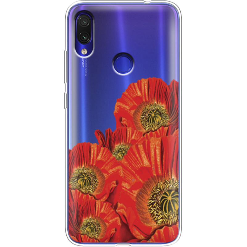 Прозрачный чехол Uprint Xiaomi Redmi Note 7 Red Poppies