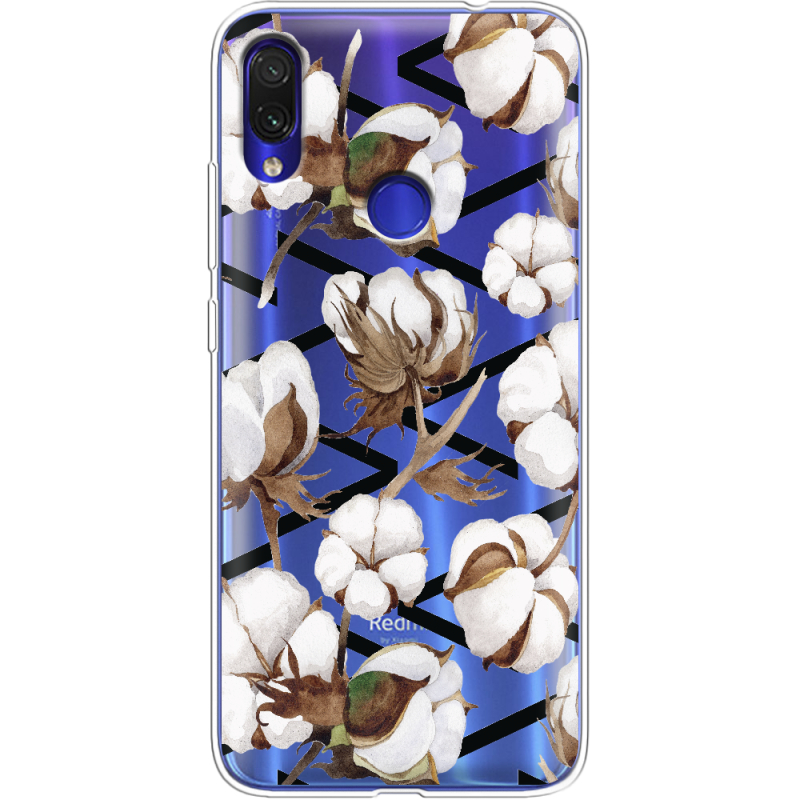 Прозрачный чехол Uprint Xiaomi Redmi Note 7 Cotton flowers