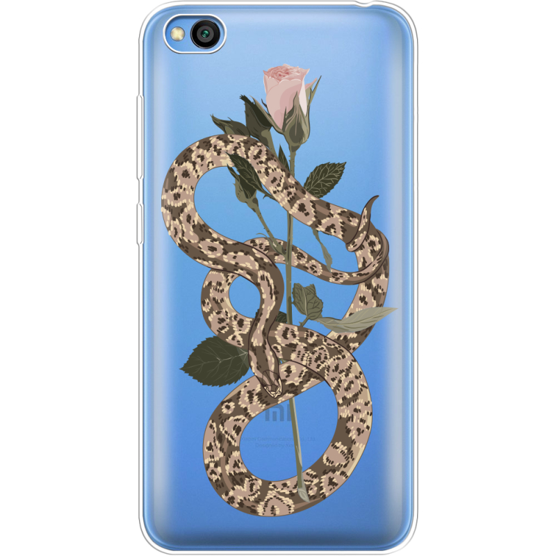 Прозрачный чехол Uprint Xiaomi Redmi Go Glamor Snake