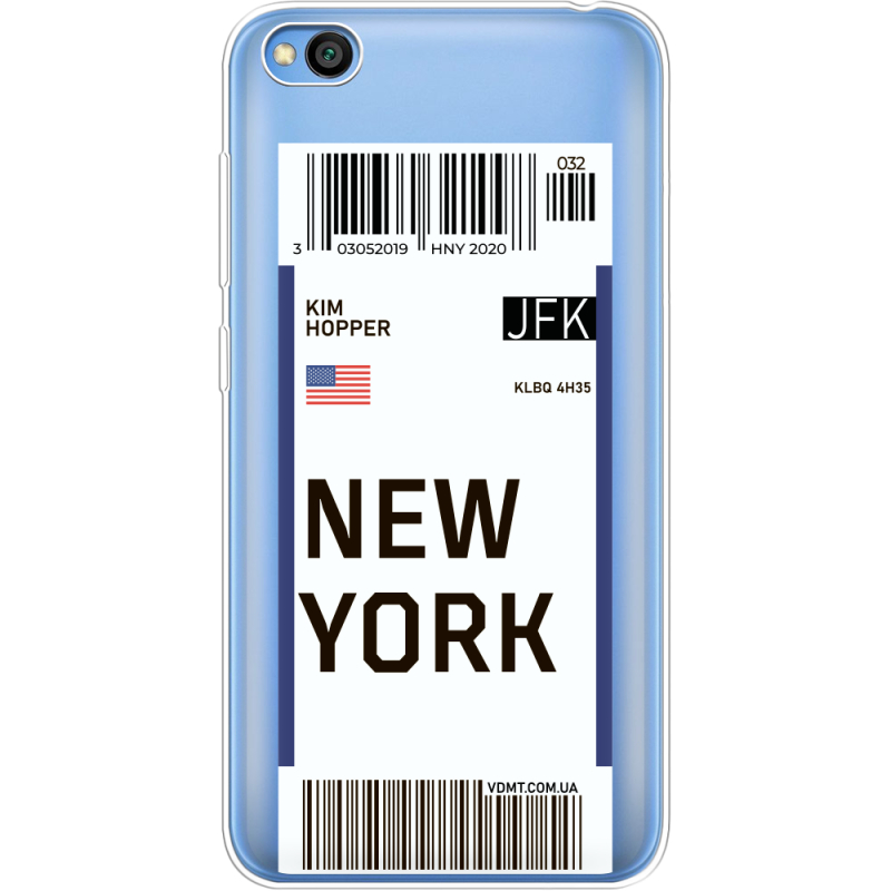 Прозрачный чехол Uprint Xiaomi Redmi Go Ticket New York