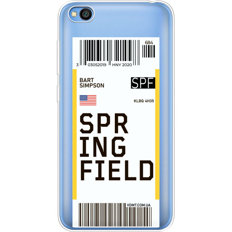 Прозрачный чехол Uprint Xiaomi Redmi Go Ticket Springfield