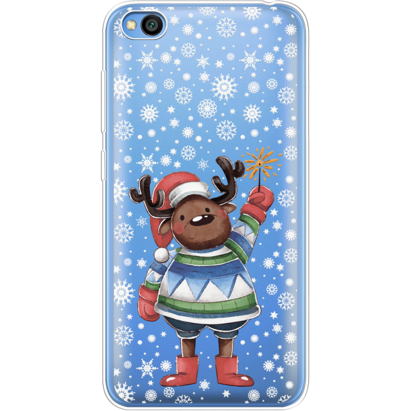 Прозрачный чехол Uprint Xiaomi Redmi Go Christmas Deer with Snow