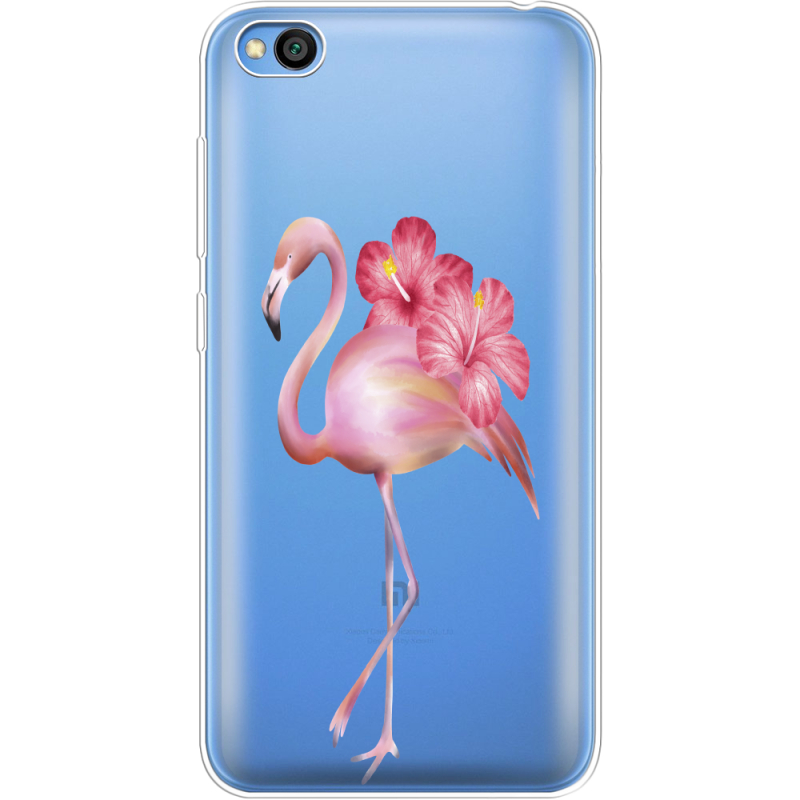 Прозрачный чехол Uprint Xiaomi Redmi Go Floral Flamingo