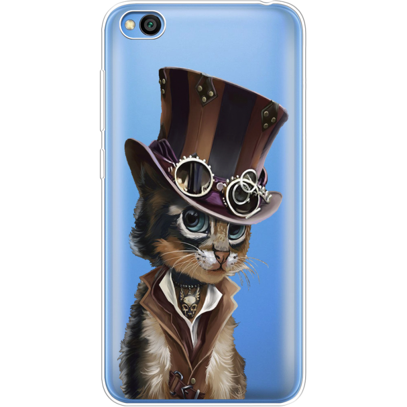 Прозрачный чехол Uprint Xiaomi Redmi Go Steampunk Cat