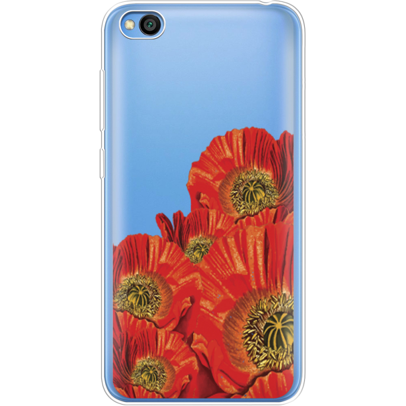 Прозрачный чехол Uprint Xiaomi Redmi Go Red Poppies