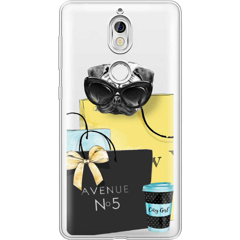 Прозрачный чехол Uprint Nokia 7 Fashion Pug