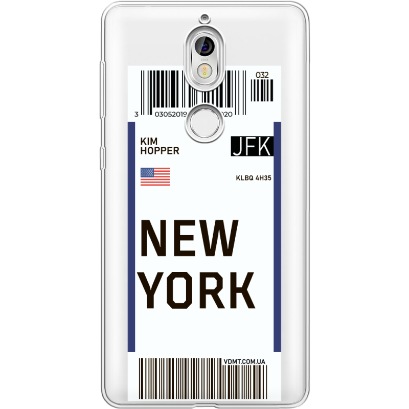 Прозрачный чехол Uprint Nokia 7 Ticket New York