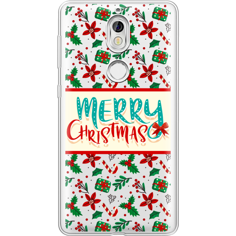 Прозрачный чехол Uprint Nokia 7 Vintage Christmas Pattern