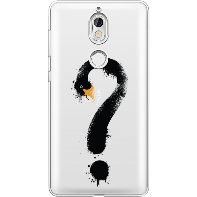 Прозрачный чехол Uprint Nokia 7 Swan question