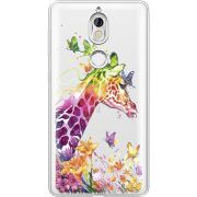 Прозрачный чехол Uprint Nokia 7 Colorful Giraffe